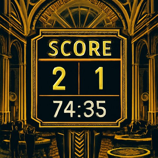 2777BET হলুদ আলোয় স্কোরবোর্ডের ক্লোজআপ